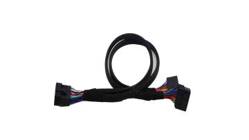 Assembled black OBD male connector to 2 black OBD female connectors