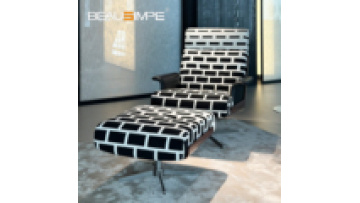 Daiki Modern Italian High Back Swivel Lounge Chair Bedroom Home Living Room Furniture Simple Design wood Armchair footrest kit1