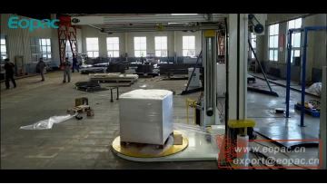 EAT200SPS-TSD Pallet Wrapper integrated top sheet dispenser.mp4