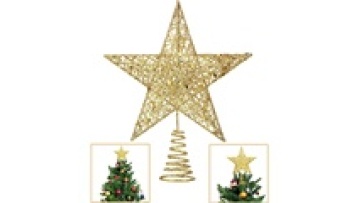 Gold Glitter Star Topper for Christmas Trees and New Year Decorations1