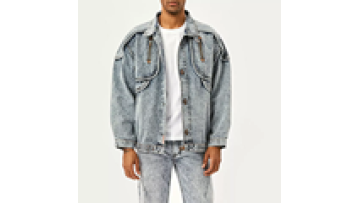 High Quality Casual Oversized Mens Bomber Blue Jean Jacket for Men Custom Logo Denim Jackets1