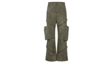 Custom Mens Trousers Casual Cargo Pants Cotton Zipper Washed Flared Pants Popular1