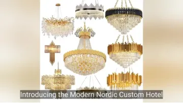 Modern Nordic Custom Hotel Lighting Gold Lustre Crystal Chandelier Lights1