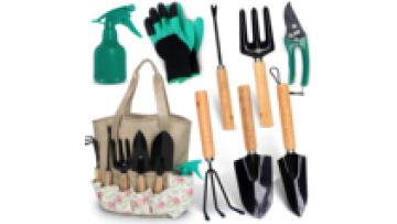 Hot sale 9 Pcs Heavy Duty garden hand tool set with Non-Slip Wooden Handle, good quality garden tool set1