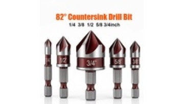 5PCS 82 Degree 5 Flute Countersink Drill Bit Set 1/4 Hex Shank High Carbon Steel Chamfering Tool for Woodworking Drilling1