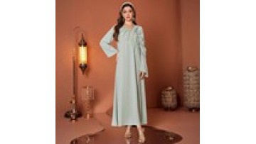 Middle East Modest Abaya Dress Hand-Sewn Beaded Turkish Dubai Abaya Muslimah Jalabiya for Women1