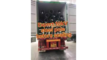 10kV steel pole before export