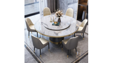 New Modern Design Dining Room Kitchen Furniture Sintered Stone Table top Metal Base Round Dining Table Set1