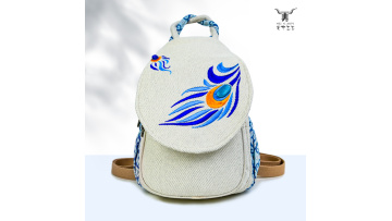 B398-KQYM cotton and linen backpack