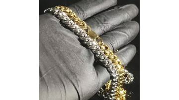 Wholesale Mens Stainless Steel Cuban Link Necklace Hip Hop Jewelry 14k 18k Gold Plated Miami Cuban Link Chain for Men1