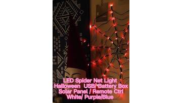 Purple Blue Whit Orange Color 8 Functions Remote Ctrl LED Spider Net String Light For Halloween Party Holiday1