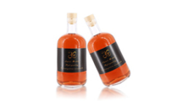Hot Sale Customized Printing Logo 700ml Gin Whiskey Rum Vodka Rum Glass Bottle with Cork1