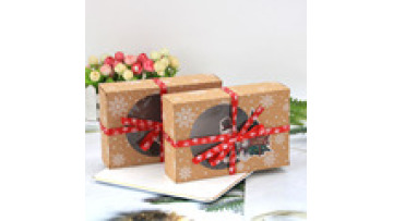 clear window Christmas cookie paper boxes gift packaging takeaway custom logo accept 24h1