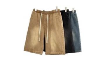 Wholesale High Quality Summer Mens Cotton Acid Wash Baggy Denim Shorts for Men1