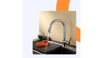 North American Farmhouse Brass Polished Chrome Pull Out Kitchen Tap1
