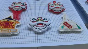 Creative filling embroidered logo badge