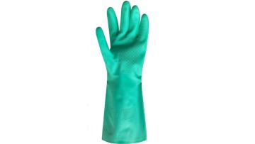 Directly Exported Flocked Lining Green Reusable Chemical Resistant Nitrile Gloves 33/45/60cm1