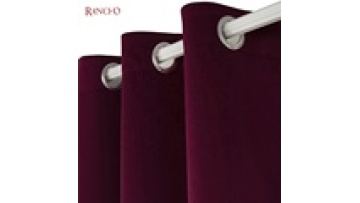 Solid blackout fabric curtain with grommet top size customized blackout curtains cortinas for living room1