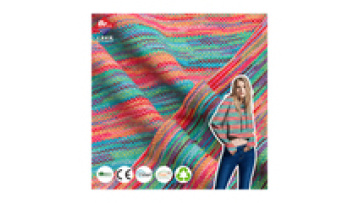 Customized TC Hacci Fabric 64% Polyester 36% Cotton 210gsm Yarn Dyed Jacquard Stripe Knitted Fabric for Women Fashion Garment1