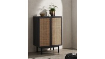 Bestseller nordic style  modern designs natural  sideboard display storage kitchen rattan wood  living room cabinet1