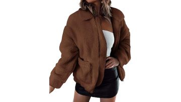 camel fleece coat