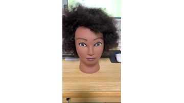 afro curly training head
