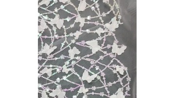 high-end embroidery 100%poly applique  3D butterfly lace fabric mesh laser embroidery lace tulle fabric1