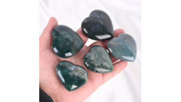 Wholesale High Quality Natura Green Moss Agate Heart Small Shape Gemstones Handicraft Healing Crystal1