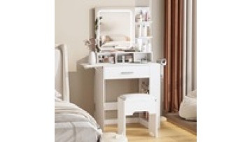 Free sample Bedroom Furniture White Led Light low price Storage Optional Dresser Dressing Vanity Makeup  Table With LED1