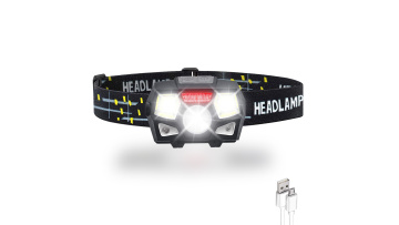 New 5 Modes Waterproof Head Torch High Power led headlamp USB Rechargeable Motion Sensor Led COB head flashlight1