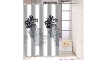 Leaf design shower curtain rings bathroom shower curtains sublimation shower curtain1