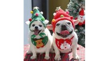 Pet Dog Cat Christmas Style Scarf Hat Bib for Saliva Management1