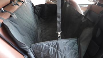 Custom Logo Car Back Seat Cover With Mesh Window and Big Flaps Dog Car Seat Cover1