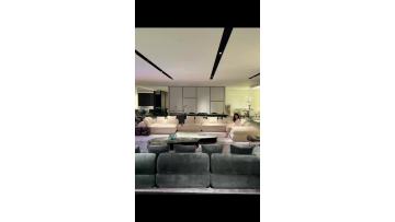 Italian minimalist luxury supermoon fabric leather sofa