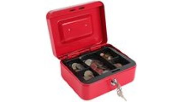 Locking Cash Box with Lock Money Box with Cash Tray Lock Safe Box with Key Money Saving1
