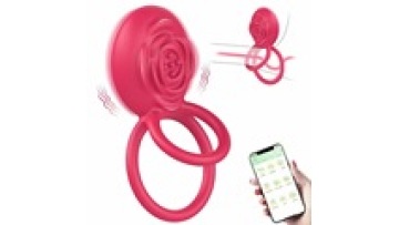Wholesale Couple Sharing Rose Cock Penis Ring with Clitoral Stimulation, Vibration, and Remote Control1