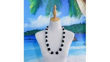KN-jn029 kukui nut and mango shell leis