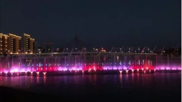 Beautiful colorful musical fountain