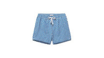 New Design Blue Retro Summer Printed Polyester Mens Beach Shorts with Pocket Packing1