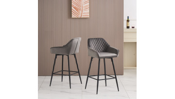 BRJY-022 Modern Velvet Bar Chair with Sleek Contemporary Design