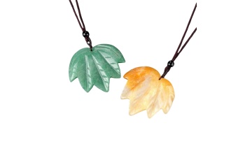 Gemstone Maple Leaf Pendant Necklace SP1192