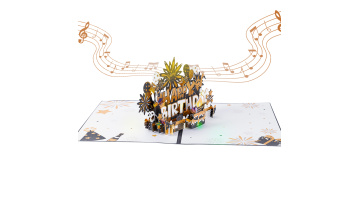 Happy Birthday 3D Popup Card with Music Lights