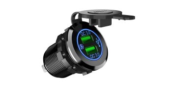 12V-24V 60W Triple USB Car Charger Socket PD3.0 & Dual QC3.0 with Touch Switch Fast Charge Adapter Bus Trailer Boats1