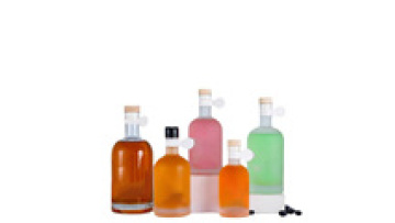 Custom 150ml 200ml 375ml 500ml 750ml Clear Frosted Glass Bottle Vodka Spirit Wine Juice Bottle for Liquor Corked1