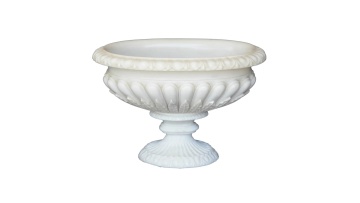 BRMF5110 Handcrafted Marble Urn Planter with Scalloped Detail