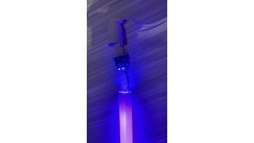 Pink violet light glass lamp