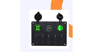 5 Gang Button 12V Rocker Marine Toggle Switch Panel For Car Truck Marine Boat RV ATV UTV Camper Caravan Circuit Breaker1