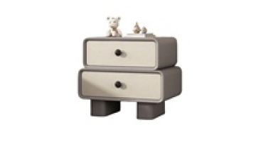 White Wooden Mid-Century French Style Light Luxury Nightstand1