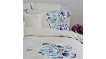 Cotton Hotel Embroidery bed cover Four-piece Hotel Bedding Pure Color Simple pure Embroidery Luxury quilt cover1