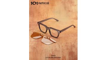 Square Acetate Unisex Clip-On Sunglasses 23A8064